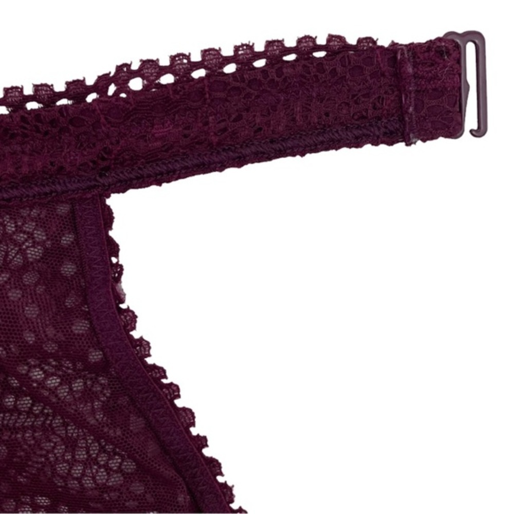 Victoria’s Secret Lace High Neck Bra Bralette Maroon Size XS - Picture 6 of 11